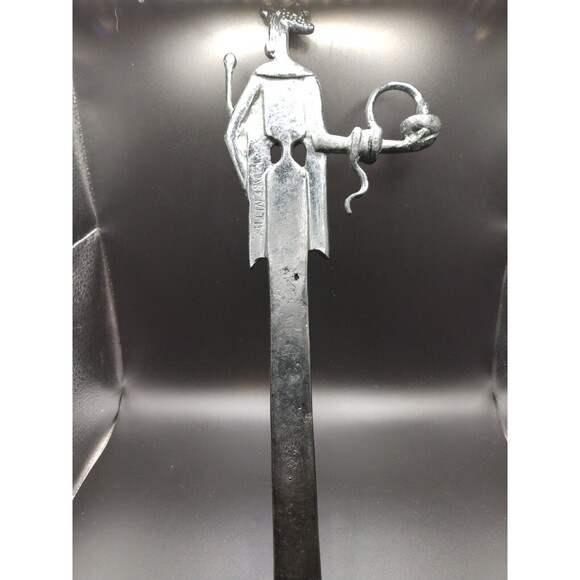 Vintage Antique Bronze Bowl of Hygiea Figure Greece Patina Emabenithe Statue 13" - Picture 6 of 9